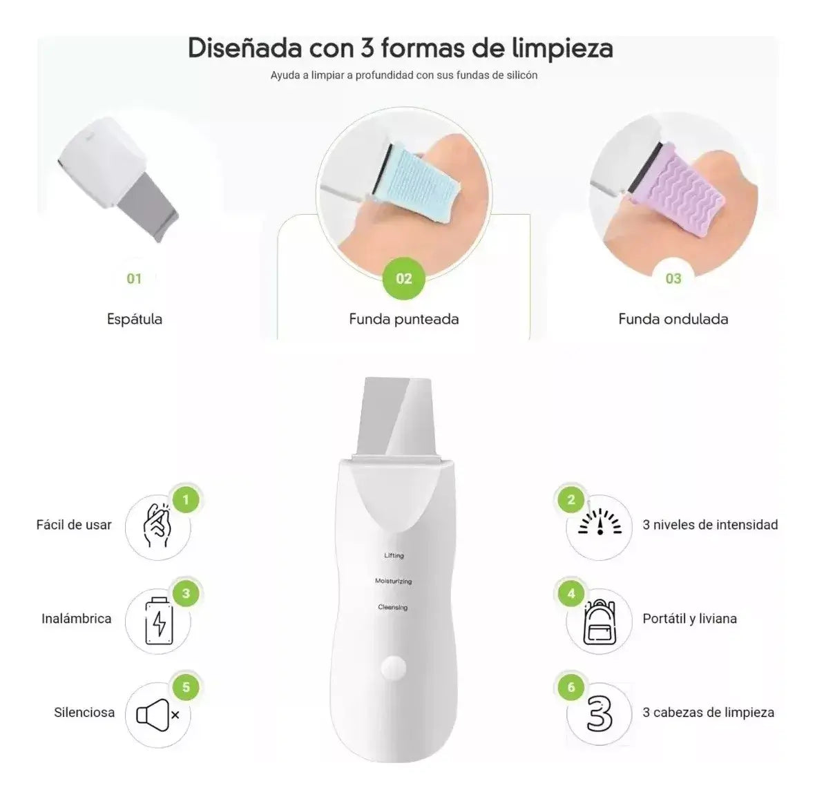 ESPATULA FACIAL ULTRASONICA🌟DELIVERY GRATIS🌟
