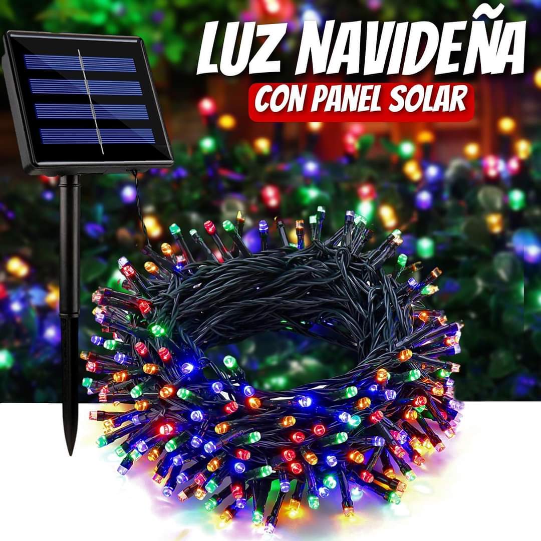 LUCES DE NAVIDEÑAS CON PANEL SOLAR